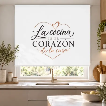 Estor Enrollable Cocina a Medida con Frase | Estores Iroa