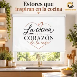 Estor Enrollable Cocina a Medida con Frase | Estores Iroa