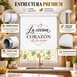 Estor Enrollable Cocina a Medida con Frase | Estores Iroa