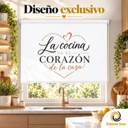 Estor Enrollable Cocina a Medida con Frase | Estores Iroa