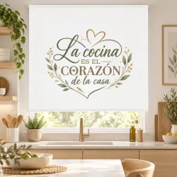 Estor Cocina Moderno con Hojas a Medida | Corazón Nature | Estores Iroa