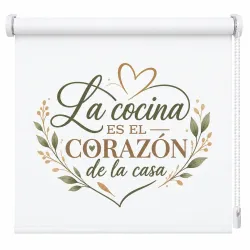 Estor Cocina Moderno con Hojas a Medida | Corazón Nature | Estores Iroa