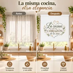 Estor Cocina Moderno con Hojas a Medida | Corazón Nature | Estores Iroa