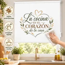 Estor Cocina Moderno con Hojas a Medida | Corazón Nature | Estores Iroa