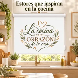 Estor Cocina Moderno con Hojas a Medida | Corazón Nature | Estores Iroa