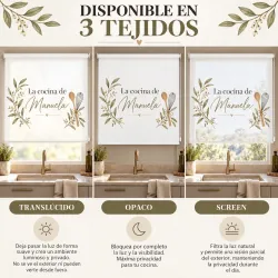 Estor Cocina Personalizado con Nombre a Medida | Estores Iroa