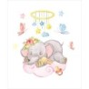  Estor Enrollable Infantil Elefante en Nube Rosa - Ideal para Habitación de Bebé Niña - Translúcido Blanco
