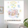  Estor Enrollable Infantil Niño Animales- Elefante Bebé Dormido en Nube Azul Pastel - Ideal para Habitación de Bebés