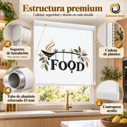 Estor Enrollable Cocina Moderno FOOD | Estores Iroa