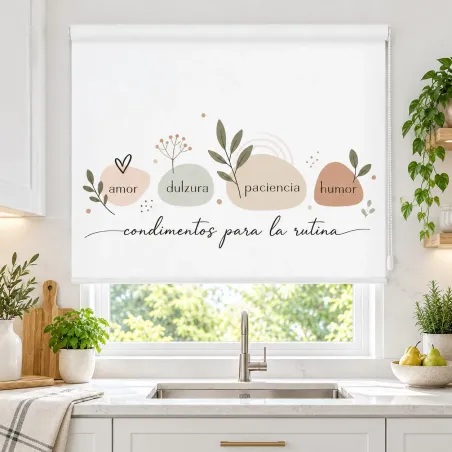 Estor Enrollable Cocina Condimentos para la Rutina | Iroa