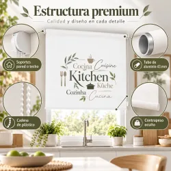 Estor Enrollable Cocina Kitchen Multilingüe | Estores Iroa