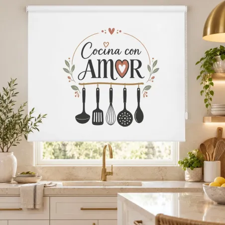 Estor Enrollable Cocina con Amor | Estores Iroa