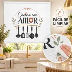 Estor Enrollable Cocina con Amor | Estores Iroa