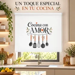 Estor Cocina con Frase Cocina con Amor | Estores Iroa