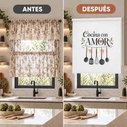 Estor Cocina con Frase Cocina con Amor | Estores Iroa