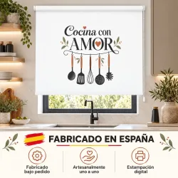 Estor Cocina con Frase Cocina con Amor | Estores Iroa