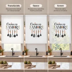 Estor Cocina con Frase Cocina con Amor | Estores Iroa