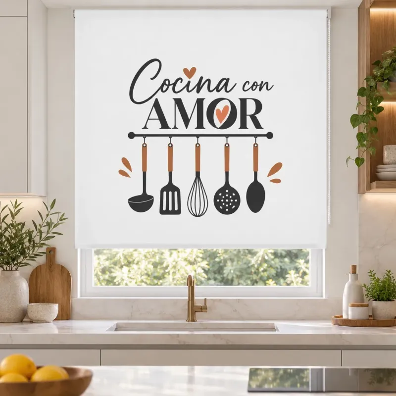 Estor de Cocina Moderno con Frase | Estores Iroa