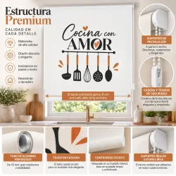 Estor de Cocina Moderno con Frase | Estores Iroa