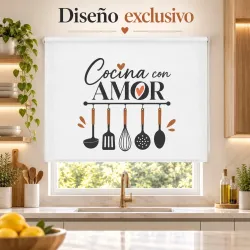 Estor de Cocina Moderno con Frase | Estores Iroa