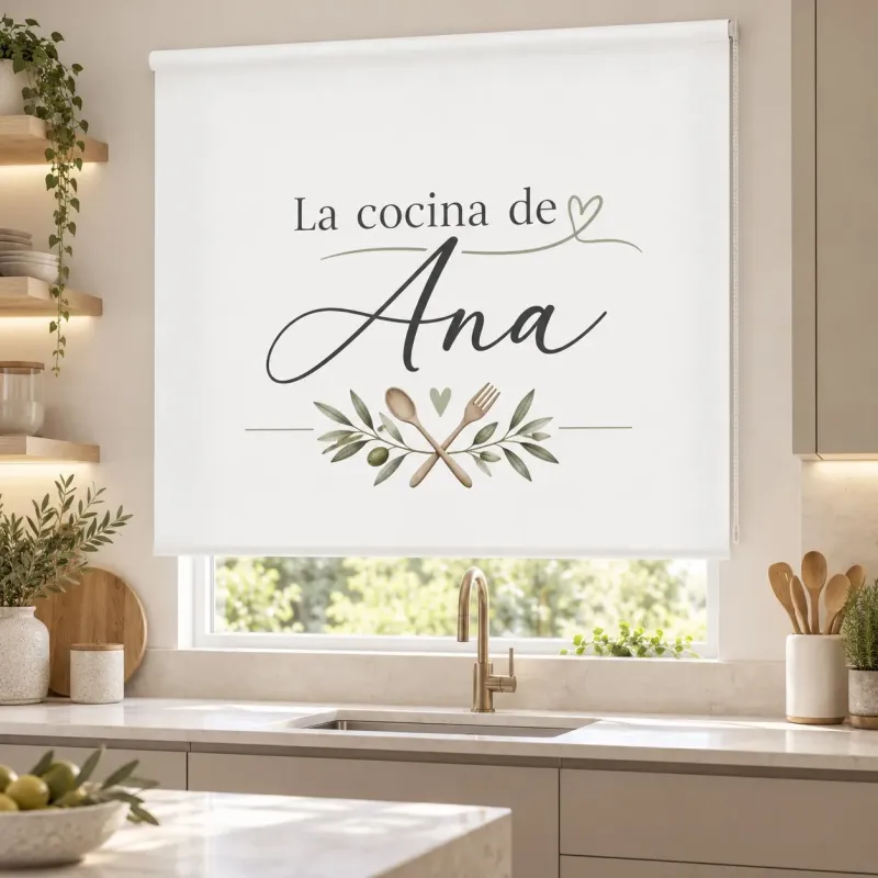 Estor Enrollable Cocina Personalizado Corazón | Estores Iroa