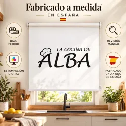 Estor Enrollable Cocina Personalizado con Nombre | Estores Iroa