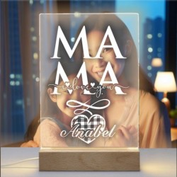 Lampara personalizada Mama 04 Lampara Led Metraquilato para personalizar. Dia de la madre regalos originales.