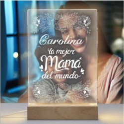 Lampara personalizada Mama 03 Lampara Led Metraquilato para personalizar. Dia de la madre regalos originales.