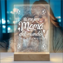 Lampara personalizada Mama 01. Lampara Led Metraquilato para personalizar. Dia de la madre regalos originales.