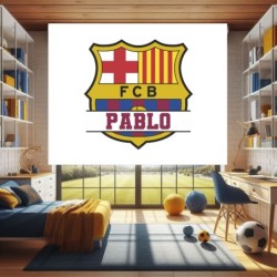 Estores Infantiles o Juveniles Personalizados Futbol Barcelona- Estor enrollable juvenil futbol- Estor Infantil Futbol