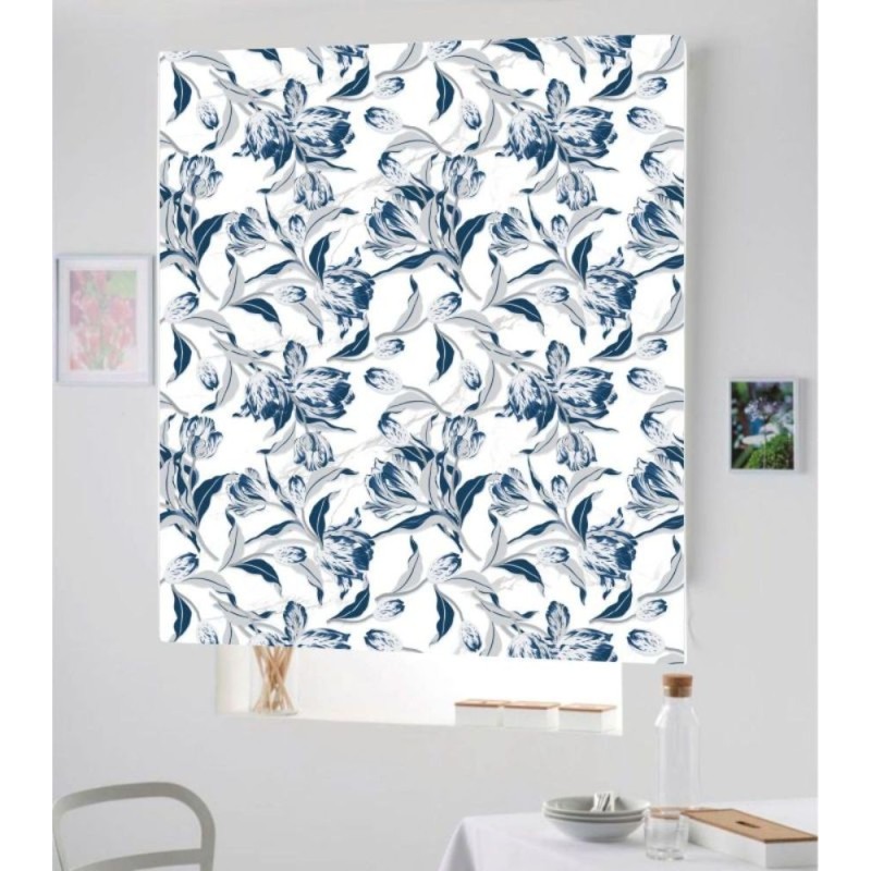 Estores Decorativos Estampado Vintage Blue Estores Decorativos Estampado Vintage Blue