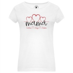  Camisetas para el dia de la Madre Regalos presonalizados Para dia de la Madre Camiseta Corazón 02 de Mama con nombre niños.