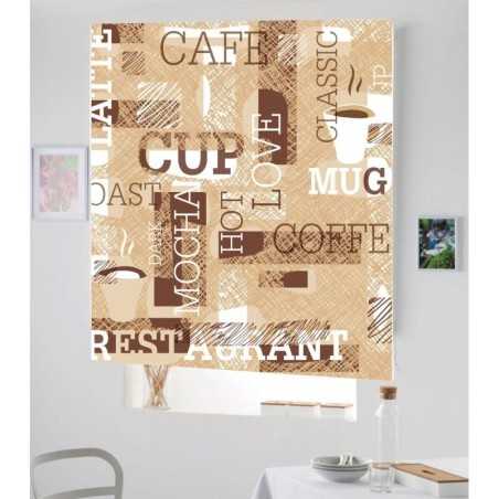 Estores Cocina Estampado Café