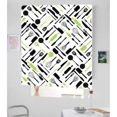 Estores Cocina Estampado Utensilios 114