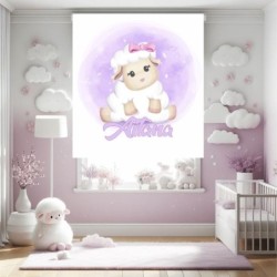 Estor infantil niña Ovejita Bebe. Estor habitacion infantil niña bebe personalizado con nombre. Estor cuarto bebe Niña