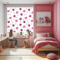 Estores Juveniles o Infantiles Estampados Hojas 306- Estor enrollable habitacion juvenil- Estor infantil niña estampado hojas.