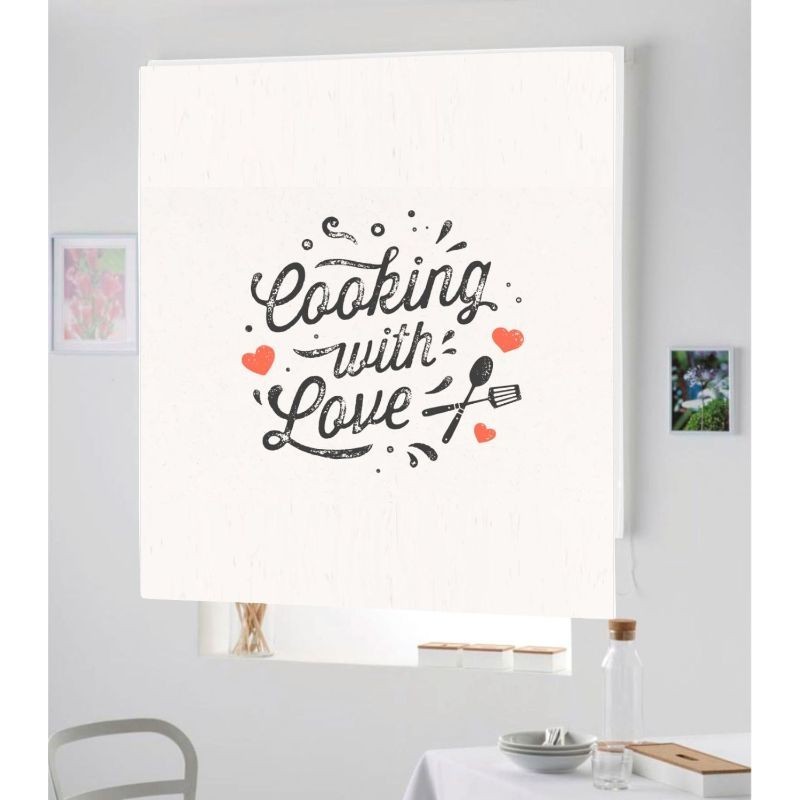 Estores Cocina Frase Cooking Whith Love 001 Estores Cocina Frase Cooking Whith Love 001