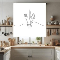 Estores Cocina Estampado Cubiertos 101- Estores para Cocina Modernos- Estor Cocina Cubiertos