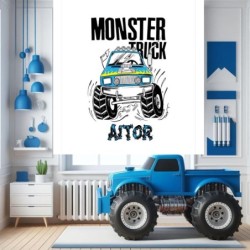 Estores Infantiles Niño Personalizados Coche Monster 103- Estores enrollables personalizables dibujo Coches Monster Trucks