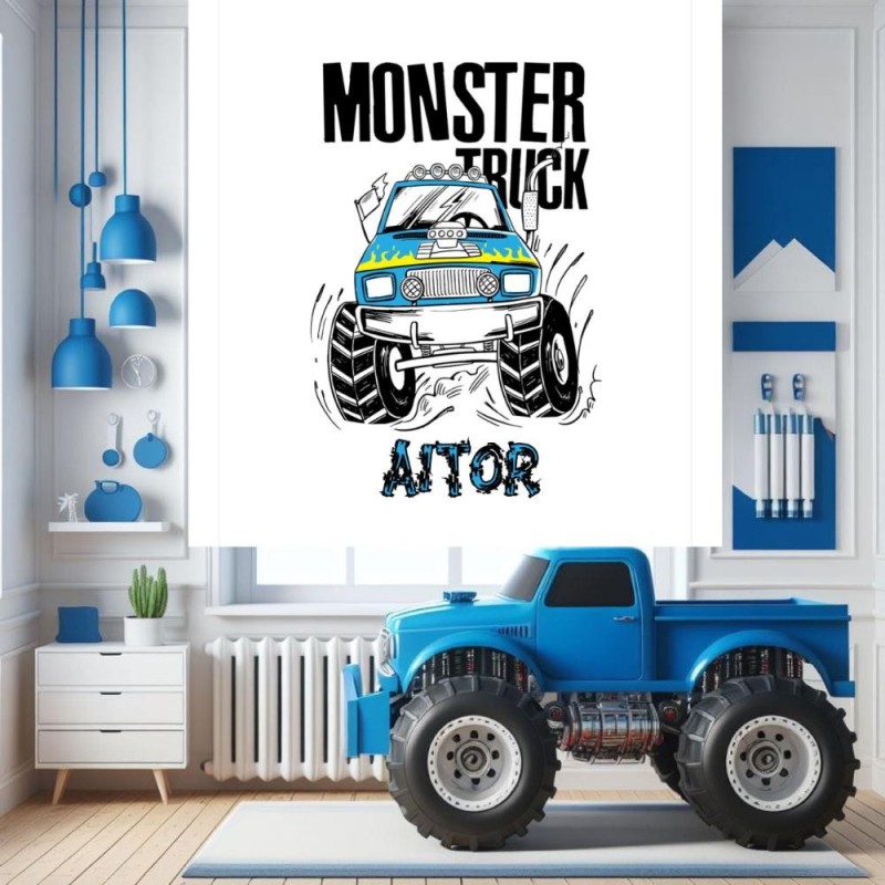 Estores Infantiles Niño Personalizados Coche Monster 103- Estores enrollables personalizables dibujo Coches Monster Trucks Estores Infantiles Niño Personalizados Coche Monster 103- Estores enrollables personalizables dibujo Coches Monster Trucks