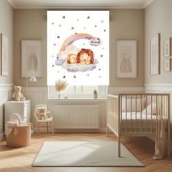 Estores infantiles Niño personalizados con nombre- Estores infantiles animales Leon- Estores infantiles cuarto bebe