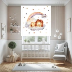  Estores infantiles Niño personalizados con nombre- Estores infantiles animales Leon- Estores infantiles cuarto bebe