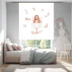  Estores Infantiles Personalizados Hada 301- Estores Infantiles Niña Dibujo Hada Plumas