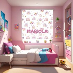  Estores Infantiles Niña Personalizados Arcoiris 003- Estores habitación infantil Niña dibujo Arcoiris 003