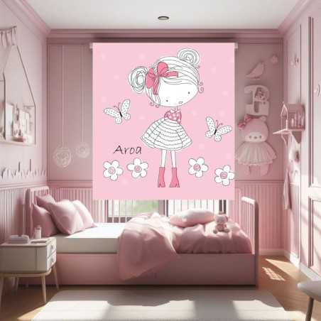 Estores Infantiles Niña Personalizados Flowers 002- Estores habitacion infantil Niña Rosa