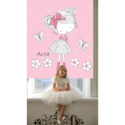  Estores Infantiles Niña Personalizados Flowers 002- Estores habitacion infantil Niña Rosa