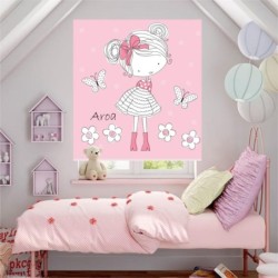  Estores Infantiles Niña Personalizados Flowers 002- Estores habitacion infantil Niña Rosa