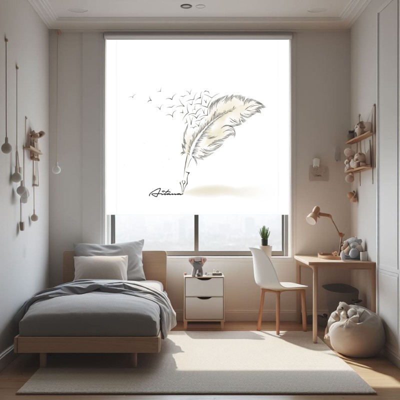 Estores Juveniles Personalizados Pluma 001- Estores Personalizados con nombre Juveniles Unisex- Estores enrollables Juveniles Estores Juveniles Personalizados Pluma 001- Estores Personalizados con nombre Juveniles Unisex- Estores enrollables Juveniles