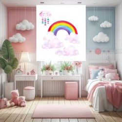 Estor infantil niña Arcoiris 201. Estor enrollable infantil .Estor niña habitación infantil