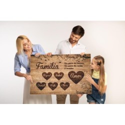 Cuadro Lienzo Personalizado Familia 002-Cuadro personalizado con nombre Familia